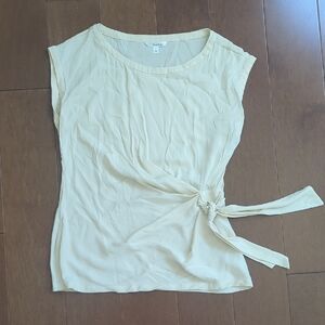 Brooks Brothers Cream Tie-Front Fitted Blouse